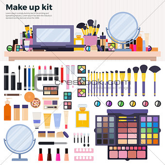 Make up kit on the table