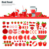Red healthy food on the table