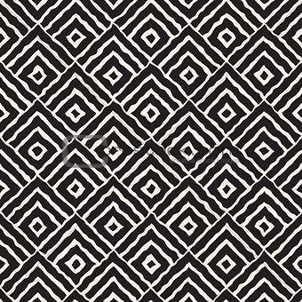 Vector Seamless Hand Painted Line Concentric Rhombus Shape Pattern