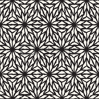 Vector Seamless Hand Painted Line Geometric Star Pattern