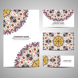 Business colorful card template. Vector illustration in native style