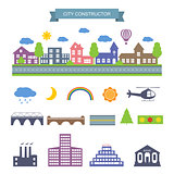 City constructor icons set.