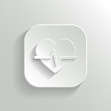 Cardiology icon - vector white app button