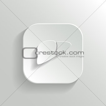Liver icon - vector white app button
