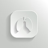 Lungs icon - vector white app button