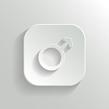 Male icon - vector white app button