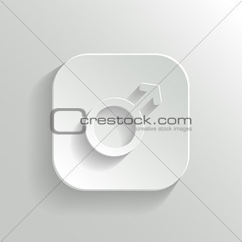 Male icon - vector white app button