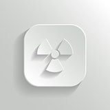 Radioaktivity icon - vector white app button