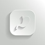 Stomach icon - vector white app button