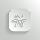 Atom icon - vector white app button