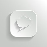 Brain icon - vector white app button