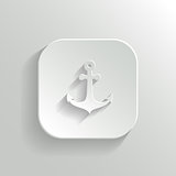 Anchor icon - vector white app button