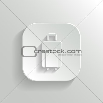 Luggage icon - vector white app button