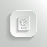 Passport icon - vector white app button