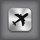 Airplane icon - metal app button
