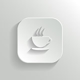 Coffee icon - vector white app button