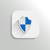 Guardian shield icon - vector flat app button