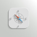 Compass icon - vector flat app button