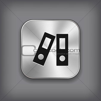 Office folder icon - metal app button