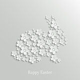 Easter Rabbit Bunny made of White Flowers