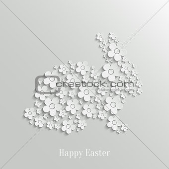 Easter Rabbit Bunny made of White Flowers