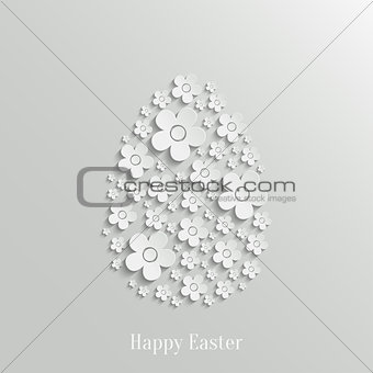 Easter Egg made of White Flowers