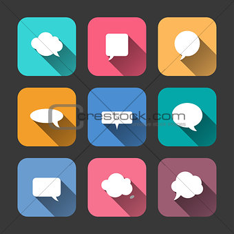 Speech Bubbles  Icons Set in Flat Style
