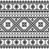 Traditional folk knitted black embroidery pattern from Ukraine or Belarus