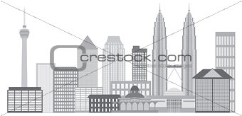 Kuala Lumpur City Skyline Illustration
