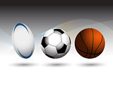 Rugby Football and Basketball background