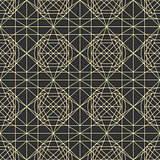 Vector dark seamless pattern with interweaving of thin lines.