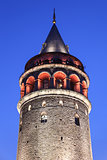 Galata Tower in Beyoglu, Istanbul City, Turkey