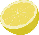 half of  yellow lemon isolated on white