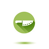 Vector chef knife simple flat long shadow icon