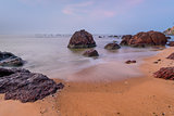 beautiful scenery of the sea at dawn in Goa