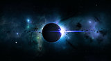 Bright Space Planet Eclipse