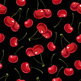 Seamless pattern with berry cherry.