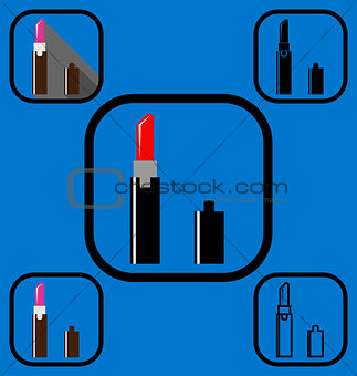 lipstick icons set