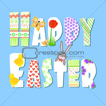 Happy Easter. Holiday vector illustration.