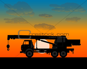 truck crane for lifting of building materials