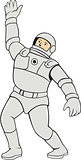Astronaut Waving Front Cartoon