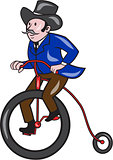 Gentleman Riding Penny-farthing Cartoon