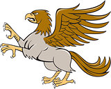 Hippogriff Prancing Side Isolated Cartoon