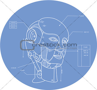 Robot Head Technical Drawing