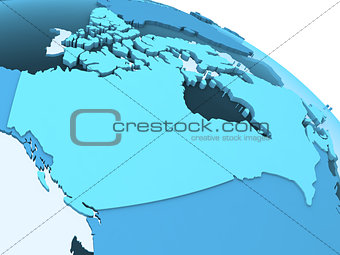 Canada on translucent Earth