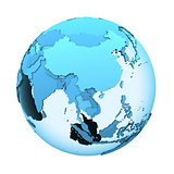 Asia on translucent Earth