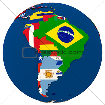 Political south America map