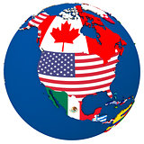 Political north America map