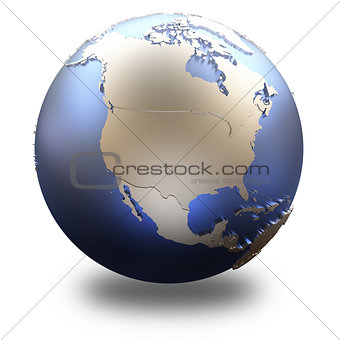 North America on metallic Earth