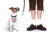 bavarian dog and owner